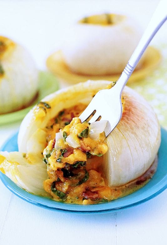 CHEDDAR & BACON STUFFED ONIONS