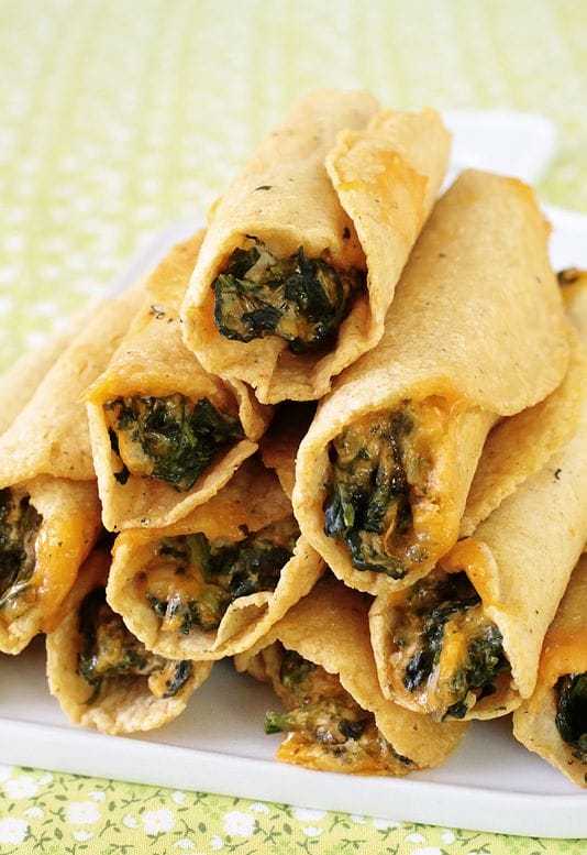 CHEESY SPINACH TAQUITOS