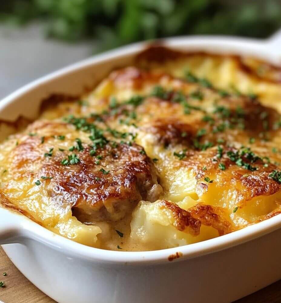 Smothered Pork Chop Scalloped Potato Casserole