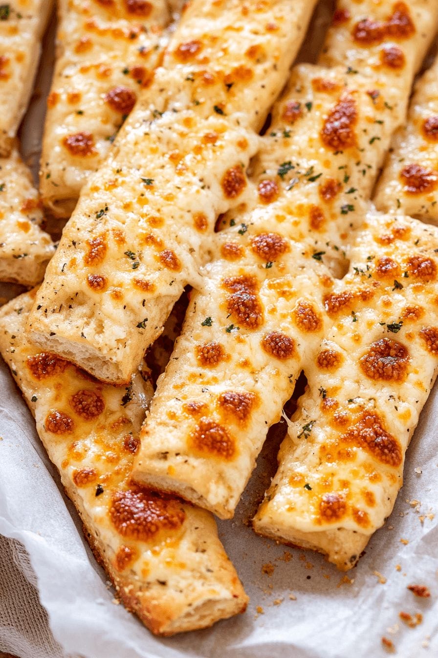 Homemade Cheesy Garlic Breadsticks