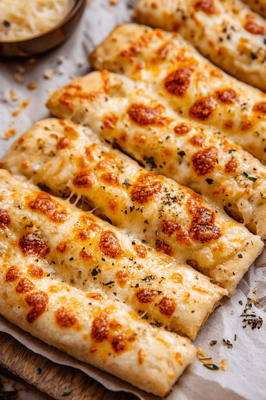 Homemade Cheesy Garlic Breadsticks