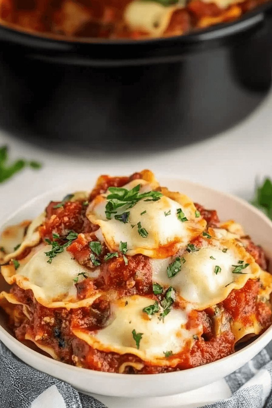 Slow Cooker Ravioli Lasagna Recipe