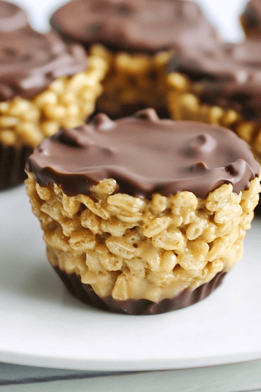 Chocolate Peanut Butter Rice Krispie Cups