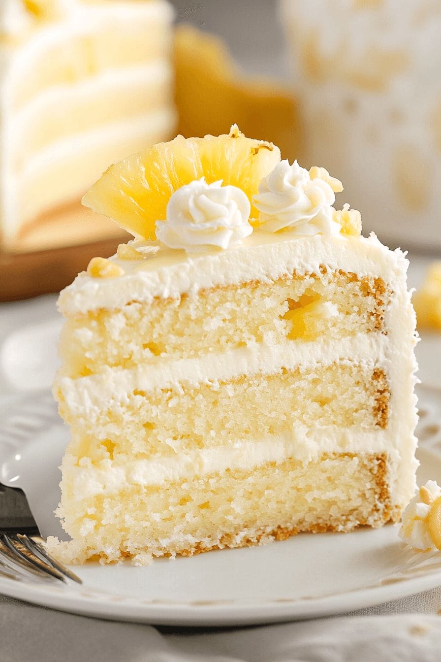 Pineapple Coconut Surprise Cake