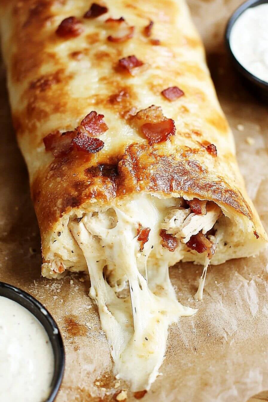 Chicken Bacon Ranch Stromboli