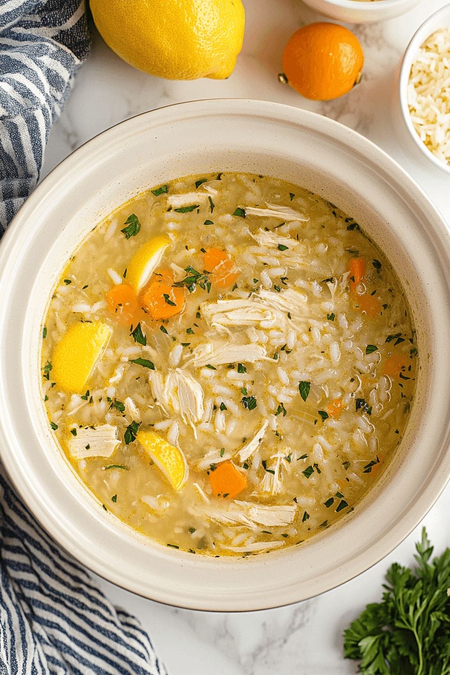 Slow Cooker Lemon Chicken & Rice Soup 10 Slow Cooker Lemon Chicken & Rice Soup
