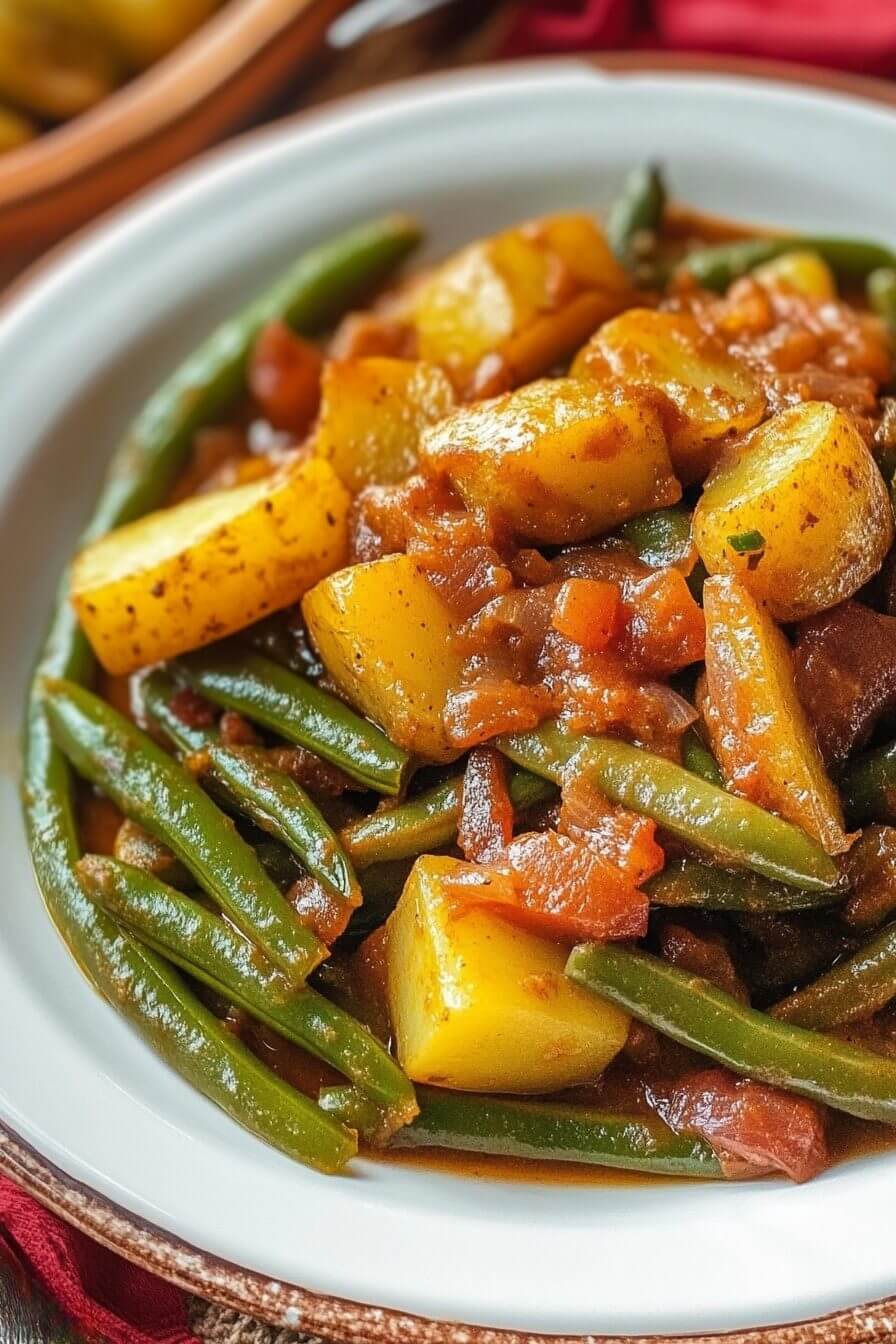 Smothered Green Beans with Potatoes