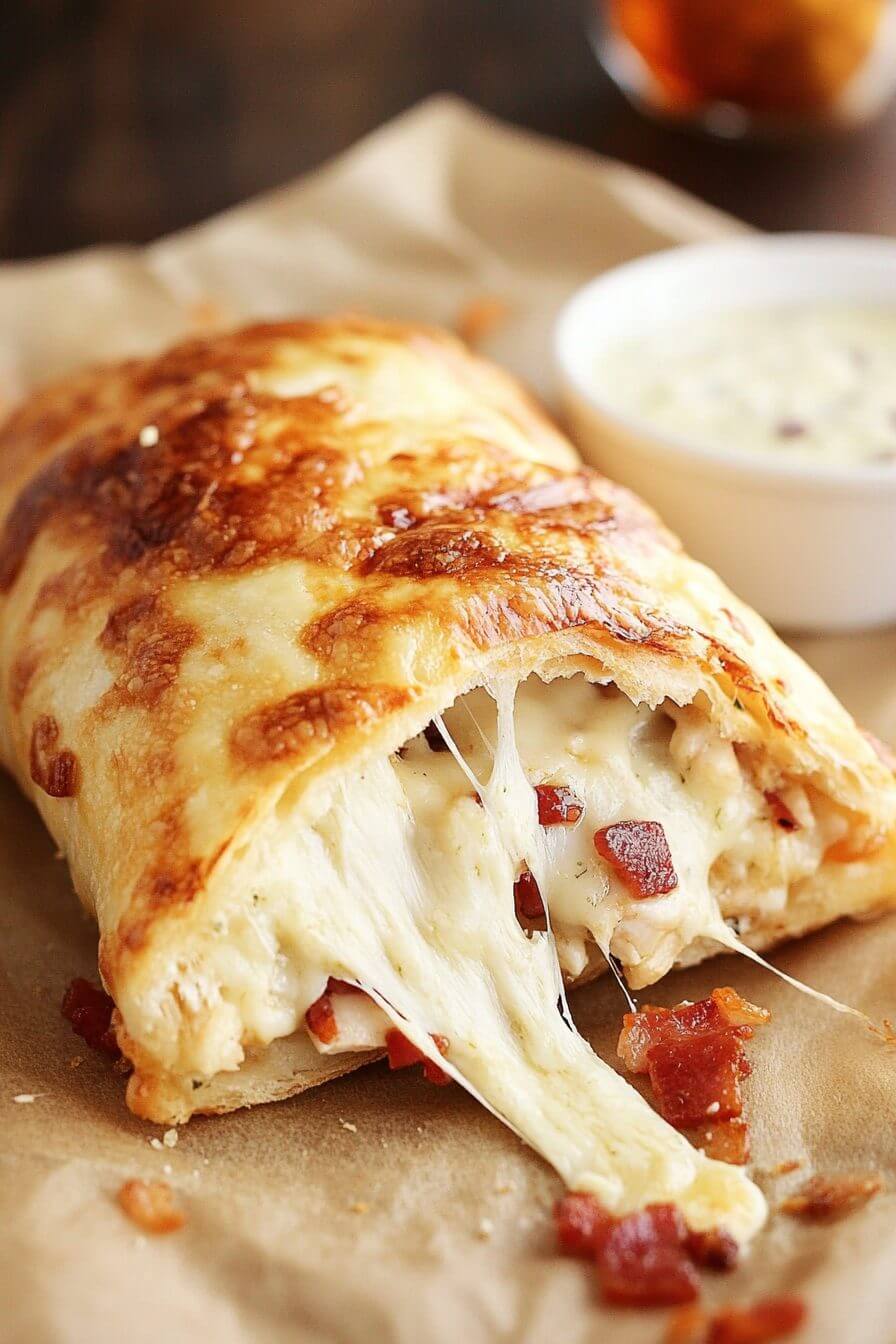 Chicken Bacon Ranch Stromboli