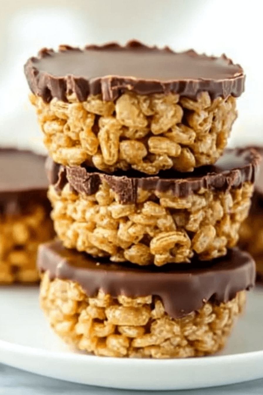Chocolate Peanut Butter Rice Krispie Cups 8 Chocolate Peanut Butter Rice Krispie Cups