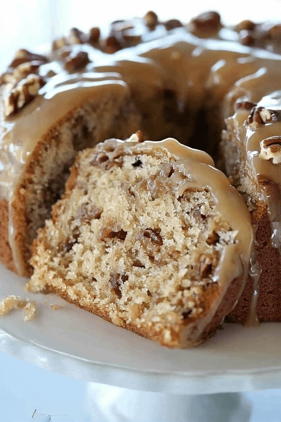 APPLE PECAN CAKE WITH CARAMEL GLAZE 8 APPLE PECAN CAKE WITH CARAMEL GLAZE
