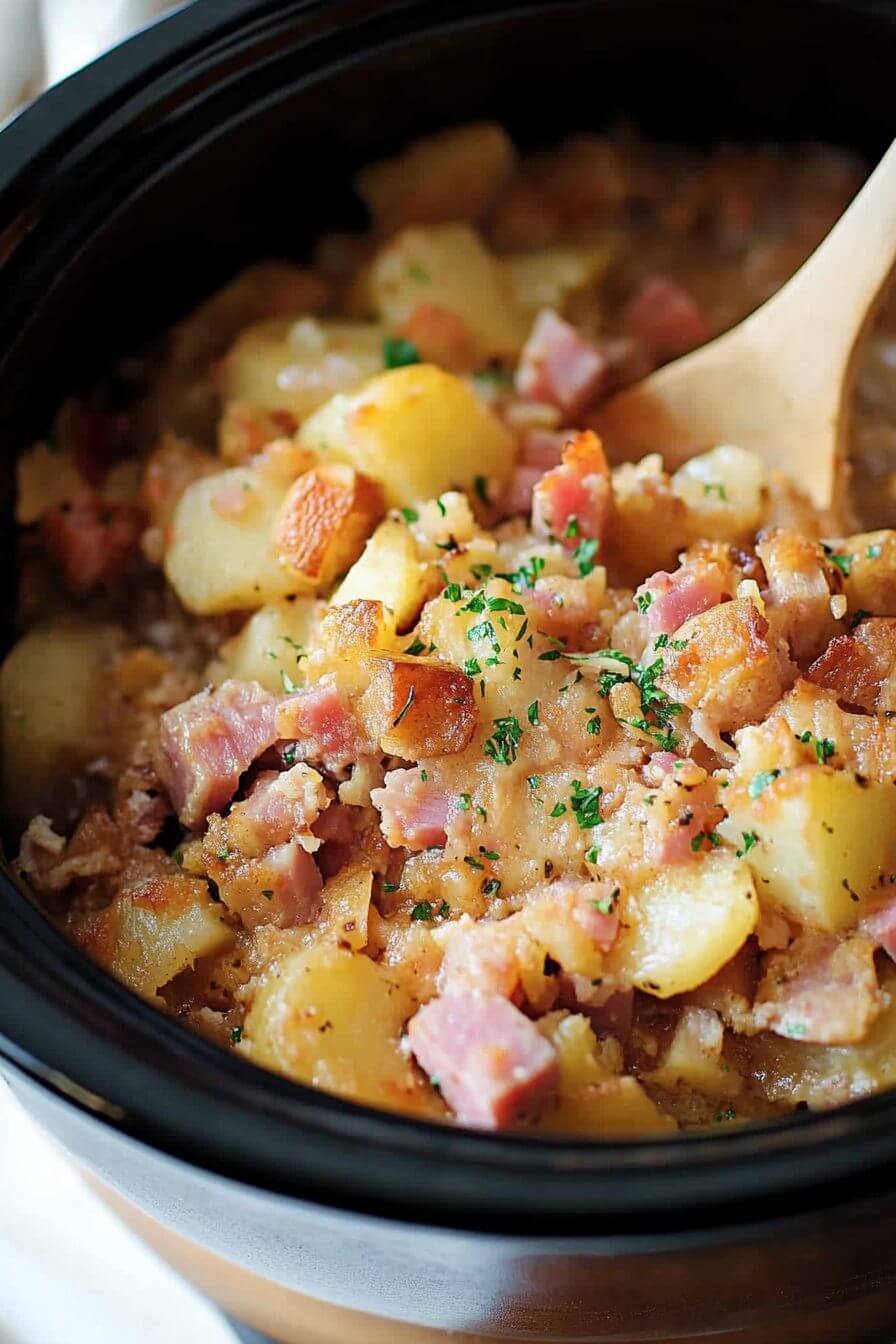 Crockpot Ham and Potato Casserole