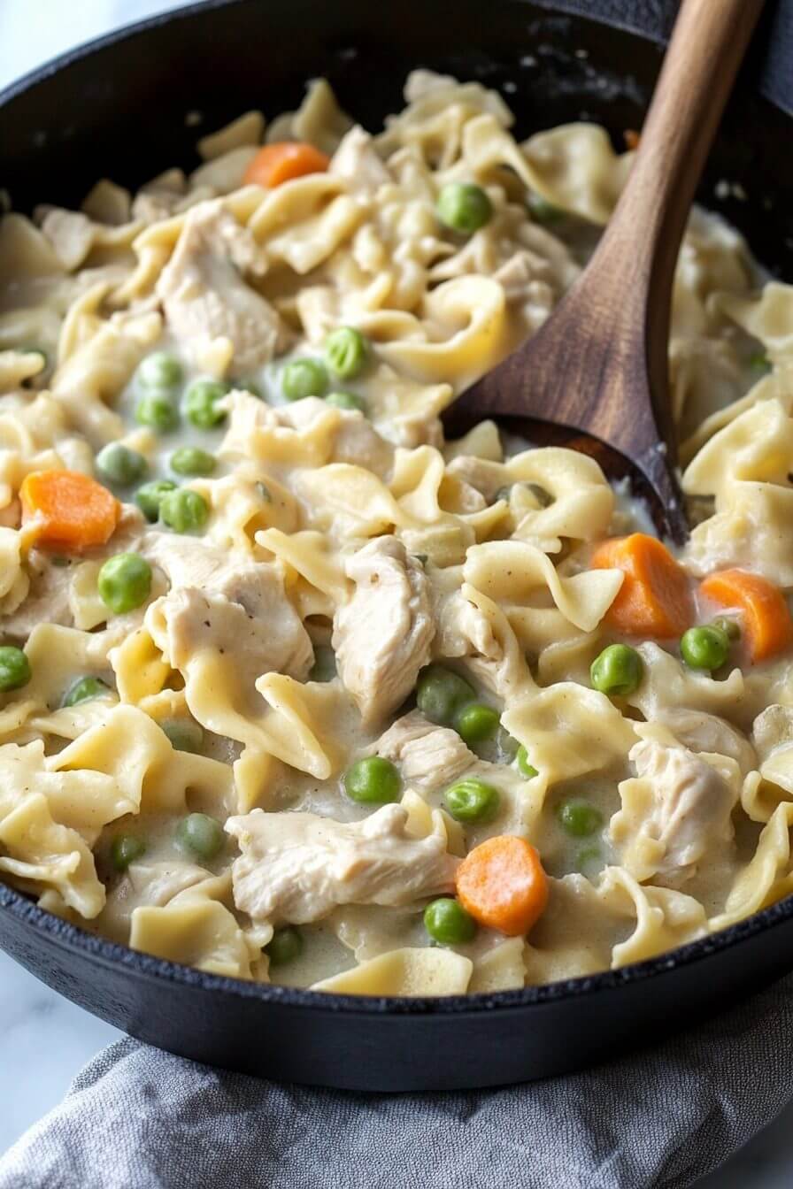 Chicken Pot Pie Noodle Skillet