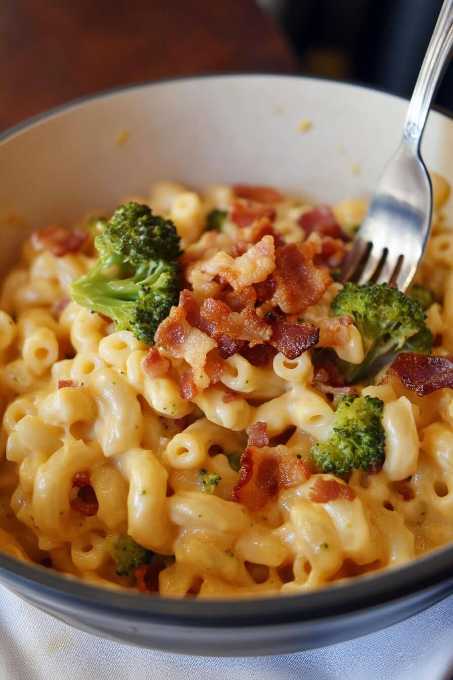 Chicken Broccoli Macaroni and Cheese with Bacon Recipe