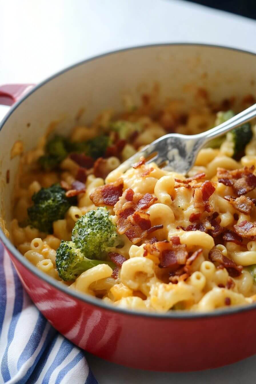 Chicken Broccoli Macaroni and Cheese with Bacon Recipe