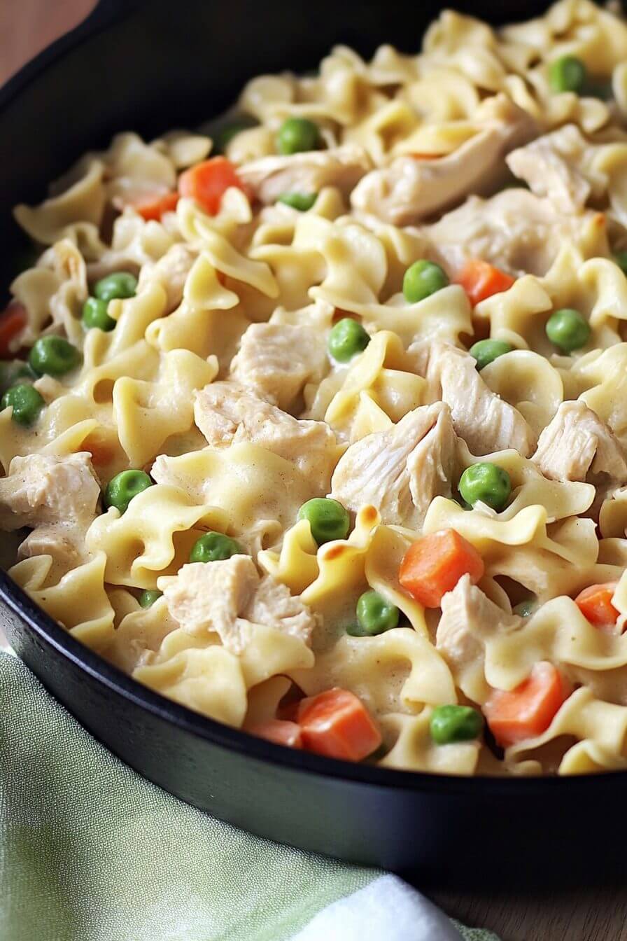 Chicken Pot Pie Noodle Skillet