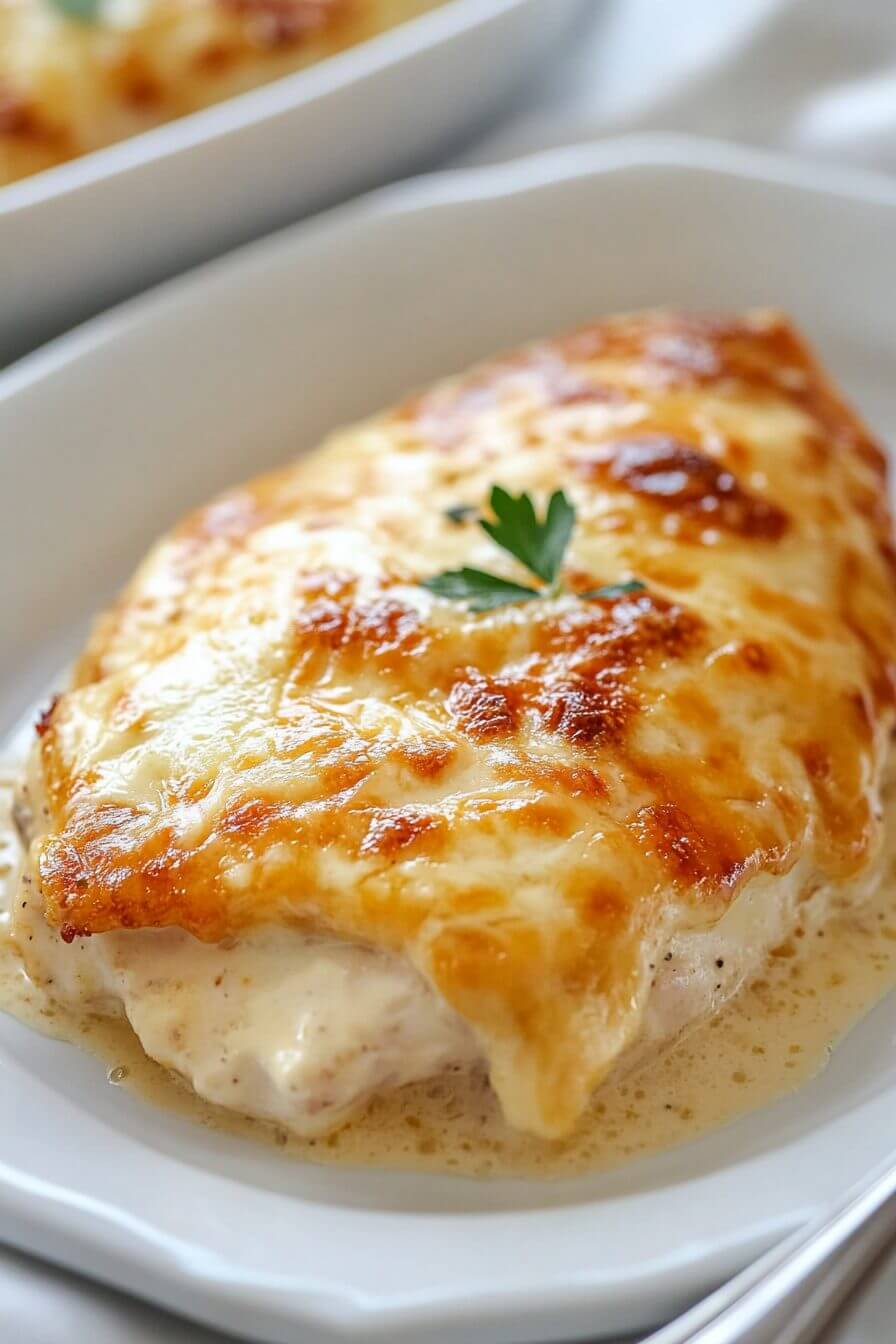 Smothered Cheesy Sour Cream Chicken