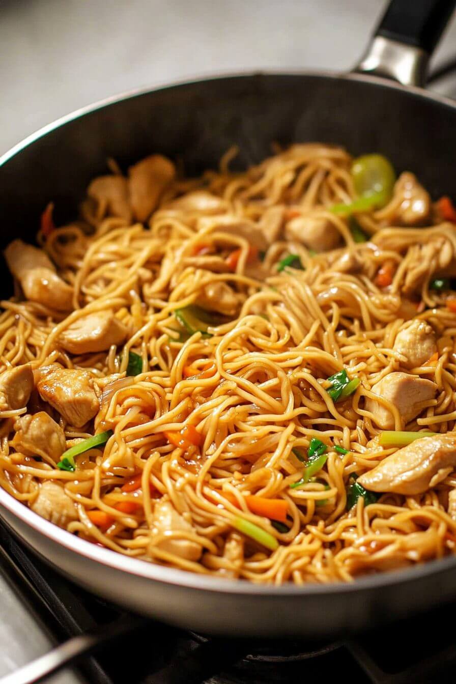 Chicken Chow Mein with the Best Chow Mein Sauce