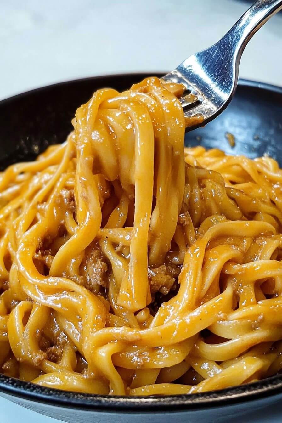 15 Minute Mongolian Ground Beef Noodles
