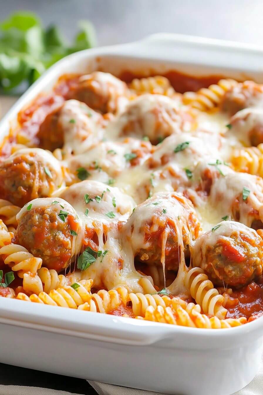 DUMP AND BAKE YOUR WAY TO A FANTASTIC MEATBALL CASSEROLE