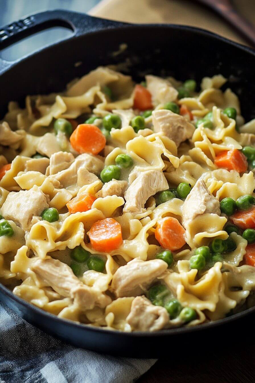 Chicken Pot Pie Noodle Skillet