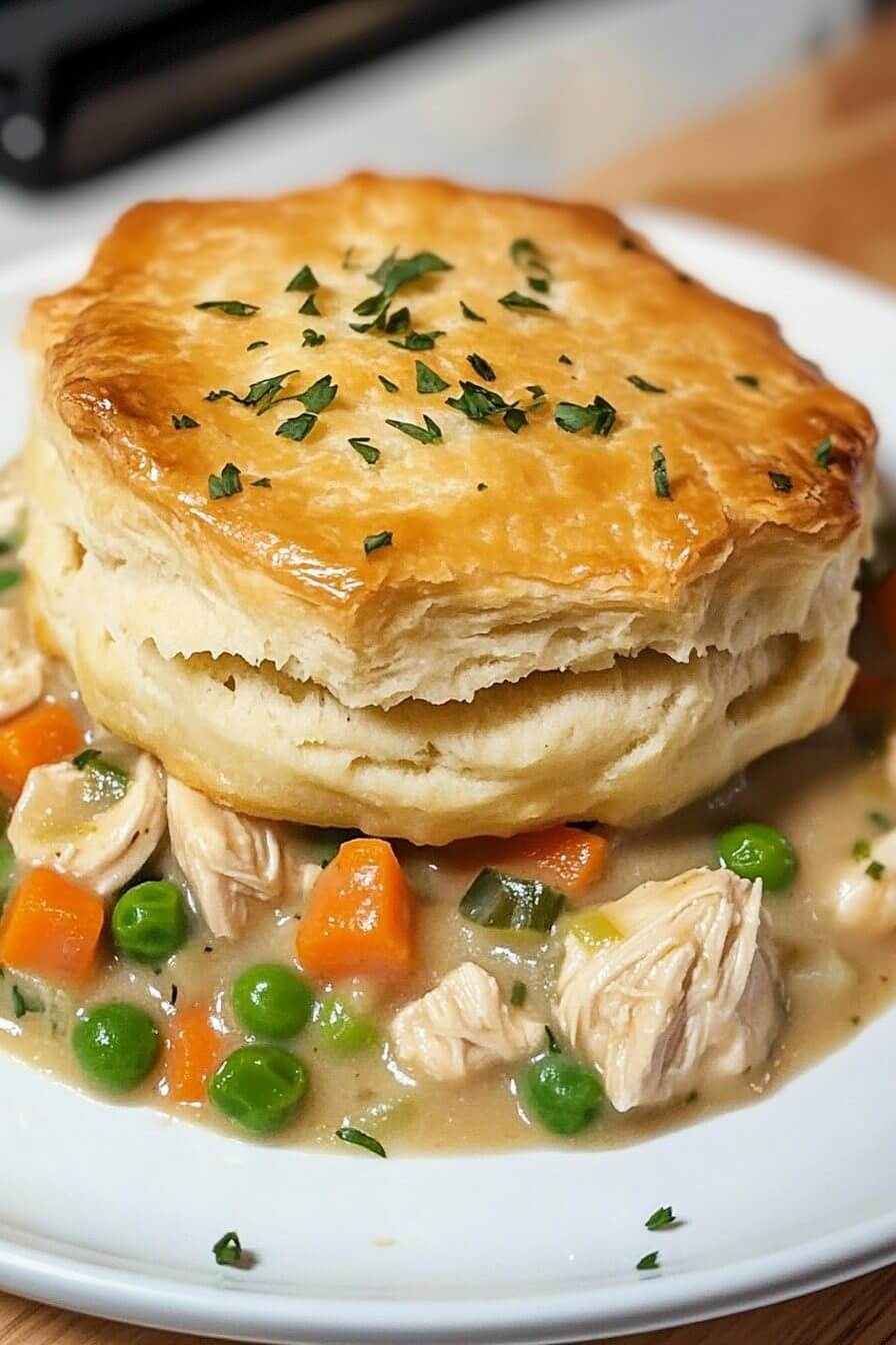 Creamed Chicken and Biscuits Casserole