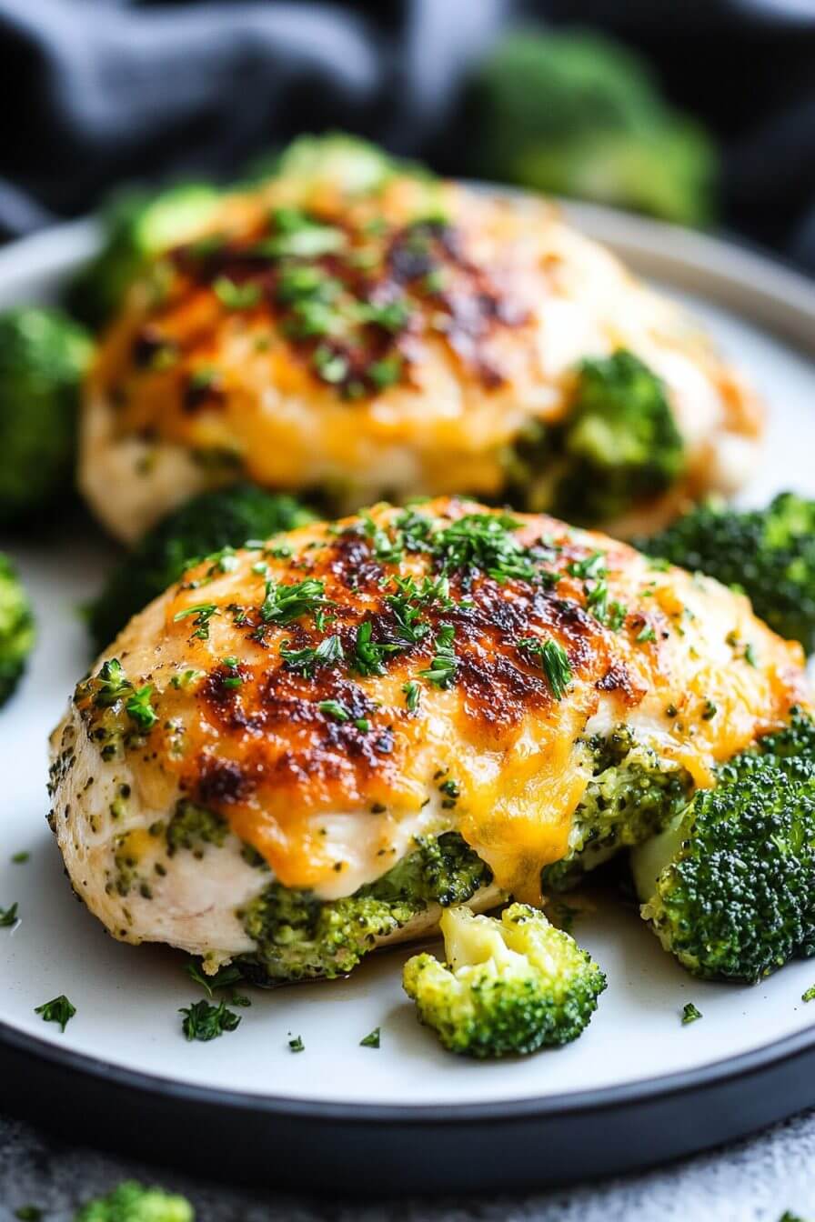 Broccoli Cheddar Stuffed Chicken Breasts