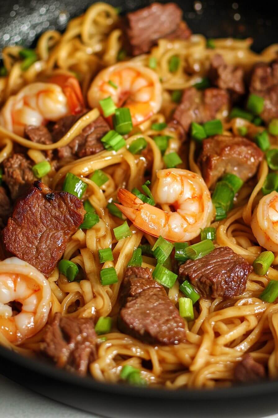 Shrimp & Teriyaki Steak Noodles