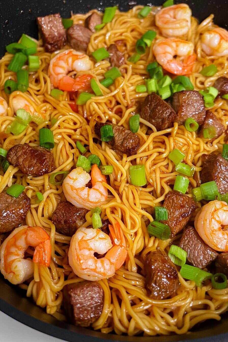 Shrimp & Teriyaki Steak Noodles