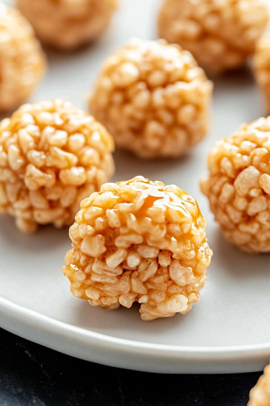 Caramel Marshmallow Rice Krispie Balls Recipe