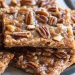 Pecan pie bark on a tray