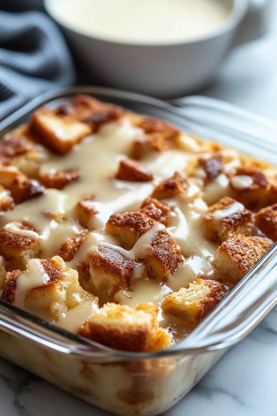 Grandma’s Old-Fashioned Bread Pudding with Vanilla Sauce