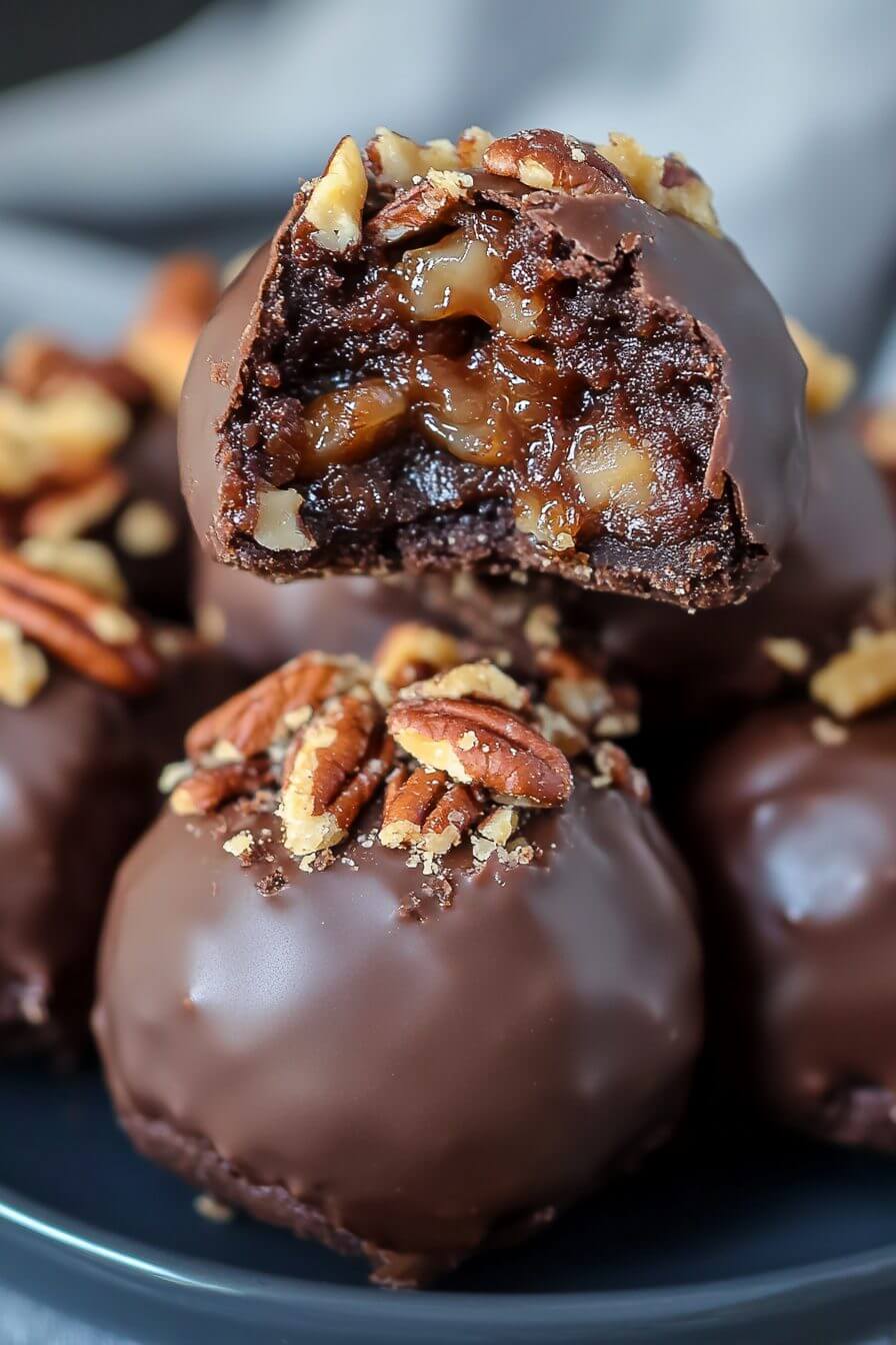 Pecan Pie Brownie Bombs