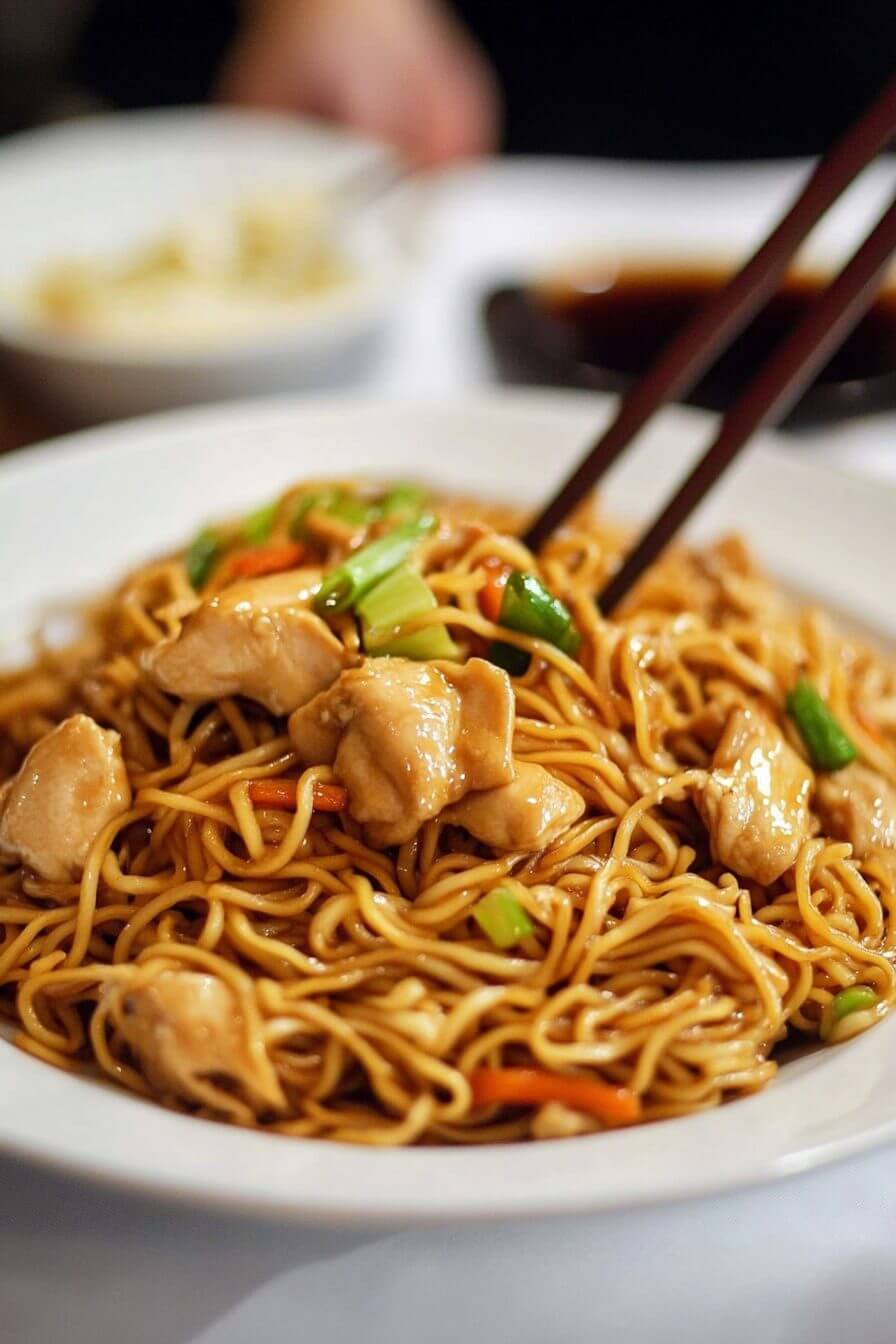 Chicken Chow Mein with the Best Chow Mein Sauce