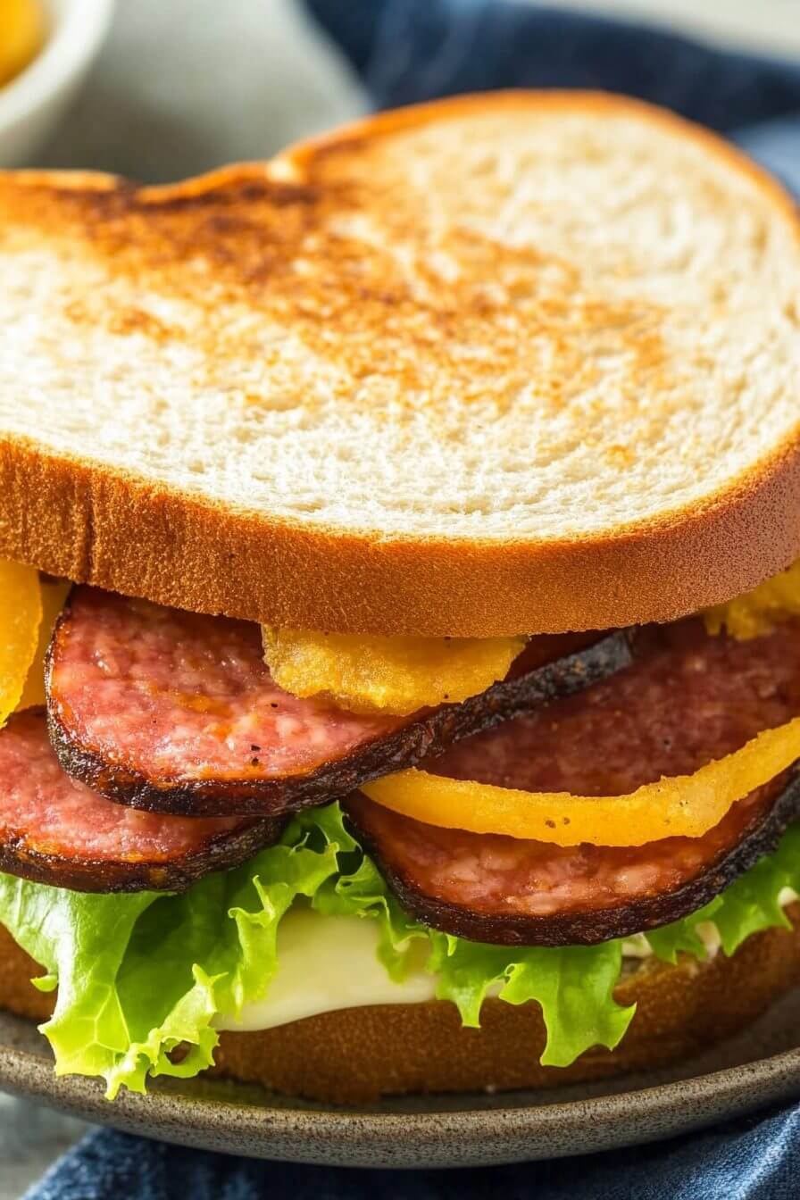 Fried Bologna Sandwiches