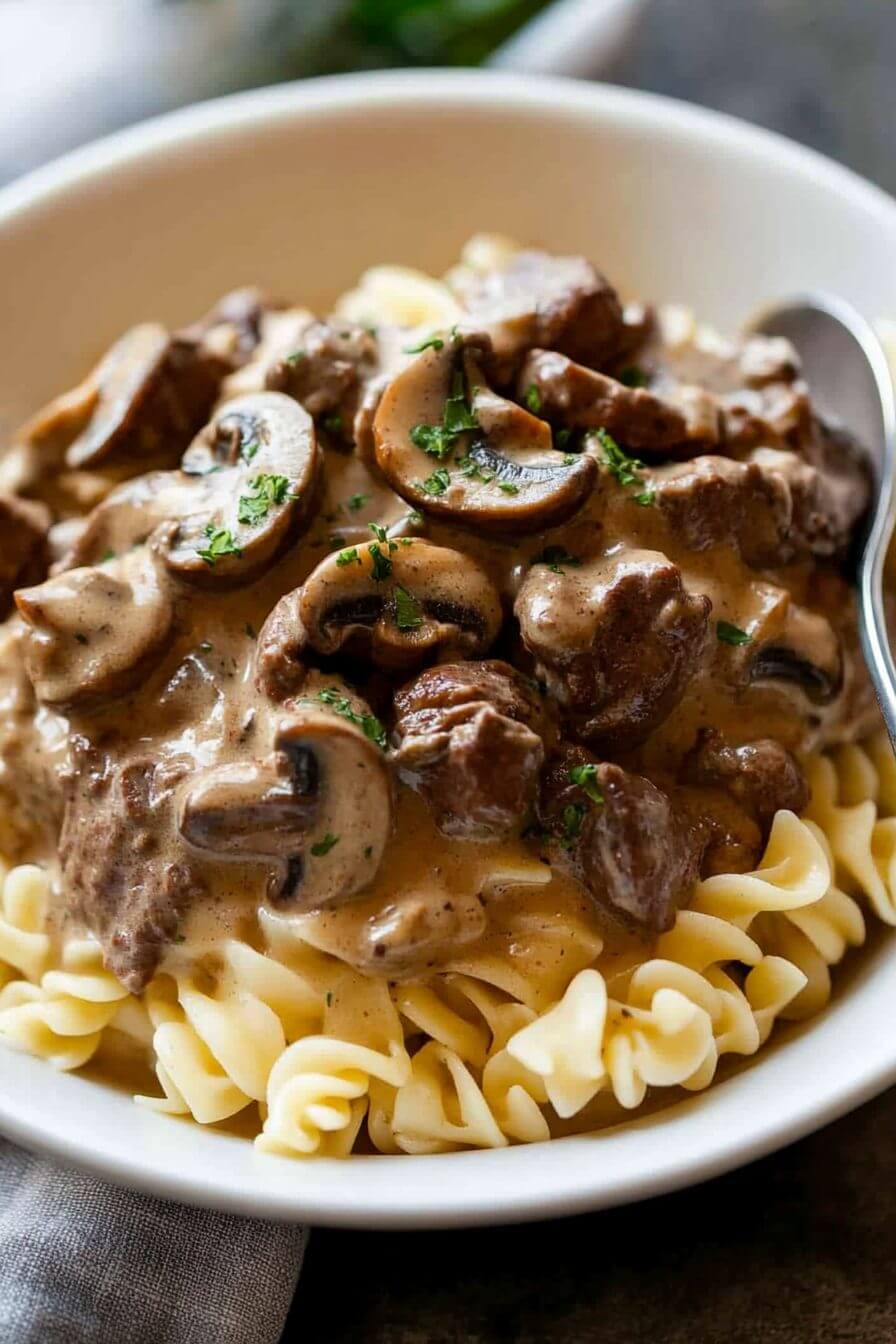 HOMEMADE BEEF STROGANOFF