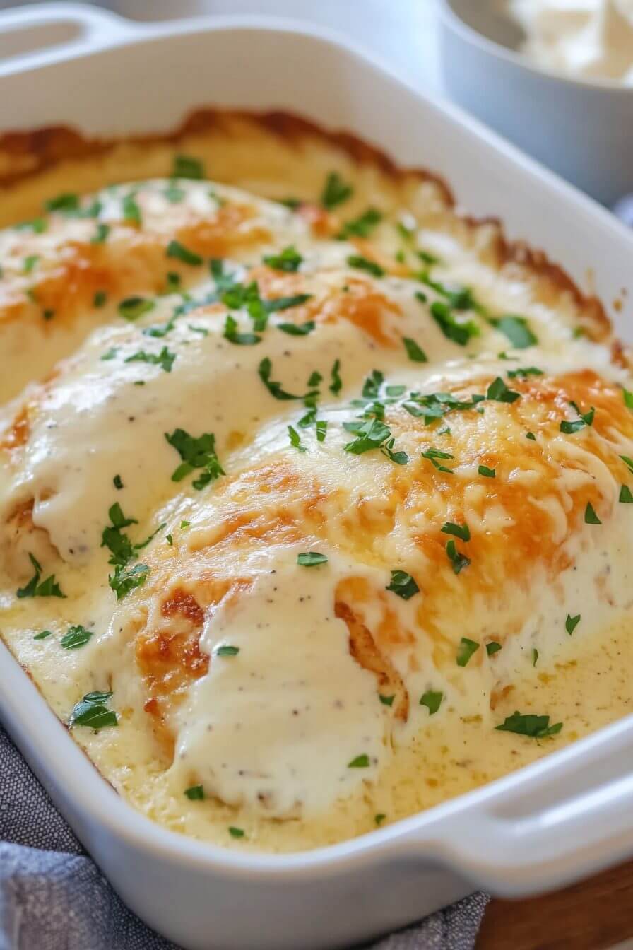 Smothered Cheesy Sour Cream Chicken