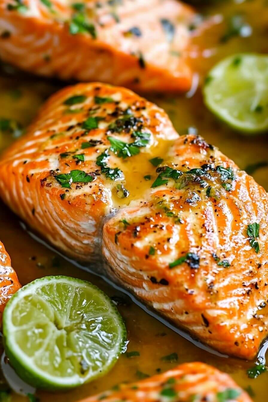 Baked Honey Lime Garlic Butter Salmon