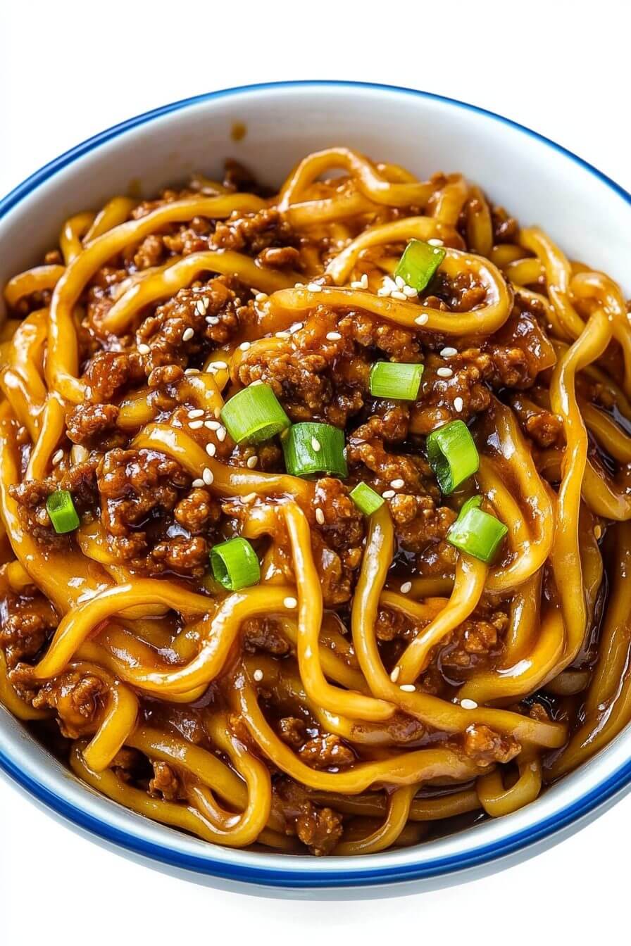 15 Minute Mongolian Ground Beef Noodles