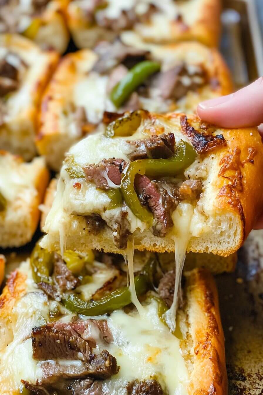 Philly Cheesesteak Garlic Bread