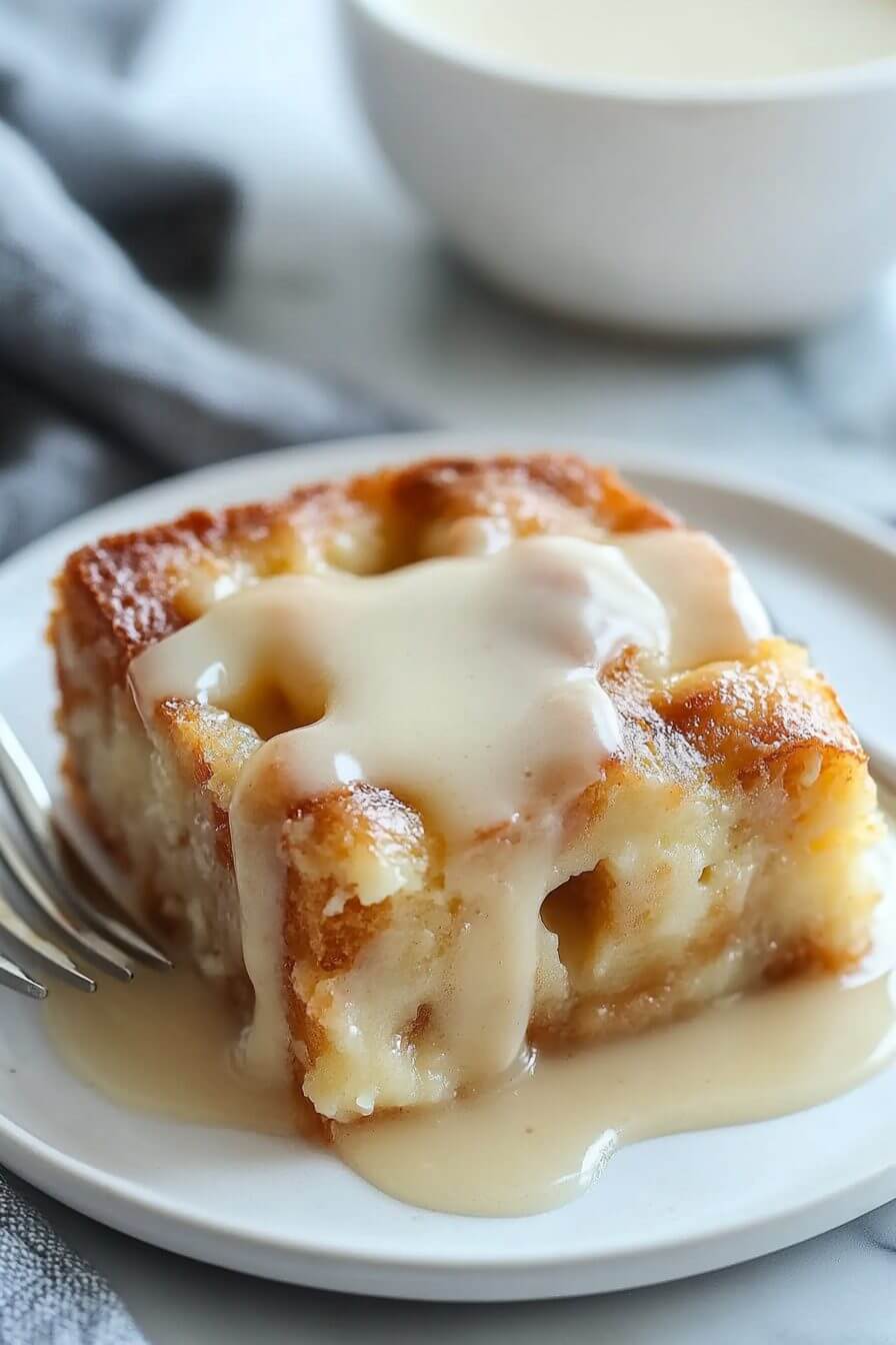 Grandma’s Old-Fashioned Bread Pudding with Vanilla Sauce