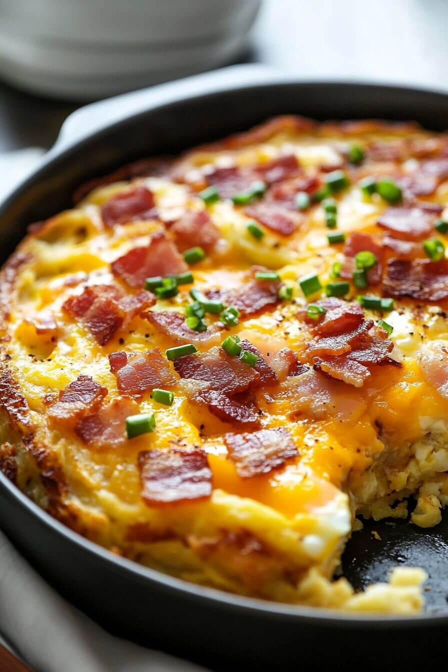 Bacon Egg and Hash Brown Casserole for a Lazy Weekend Breakfast