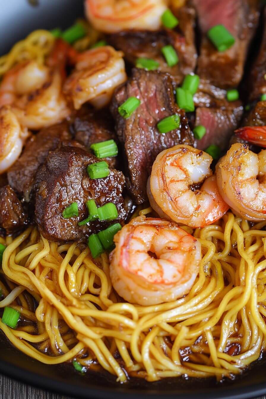 Shrimp & Teriyaki Steak Noodles