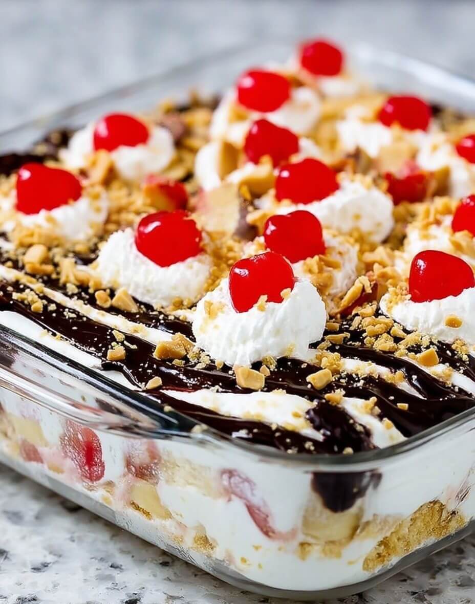 No-Bake Banana Split Cake