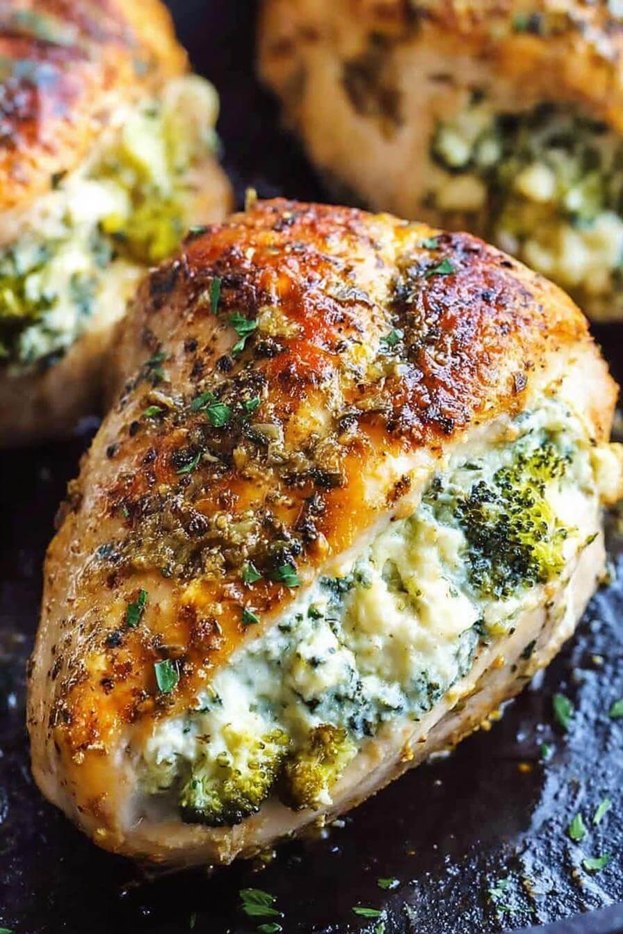 Broccoli Cheddar Stuffed Chicken Breasts